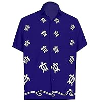 LA LEELA Men's Beach Cruise Holidays Shirts Casual Button Down Shirts for Men Summer Vacation Aloha Tops Hawaiian Shirt