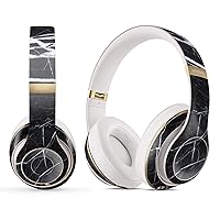 Compatible with Beats Pro - Skin Decal Protective Scratch Resistant Vinyl Wrap - Natural Black & White Marble Stone