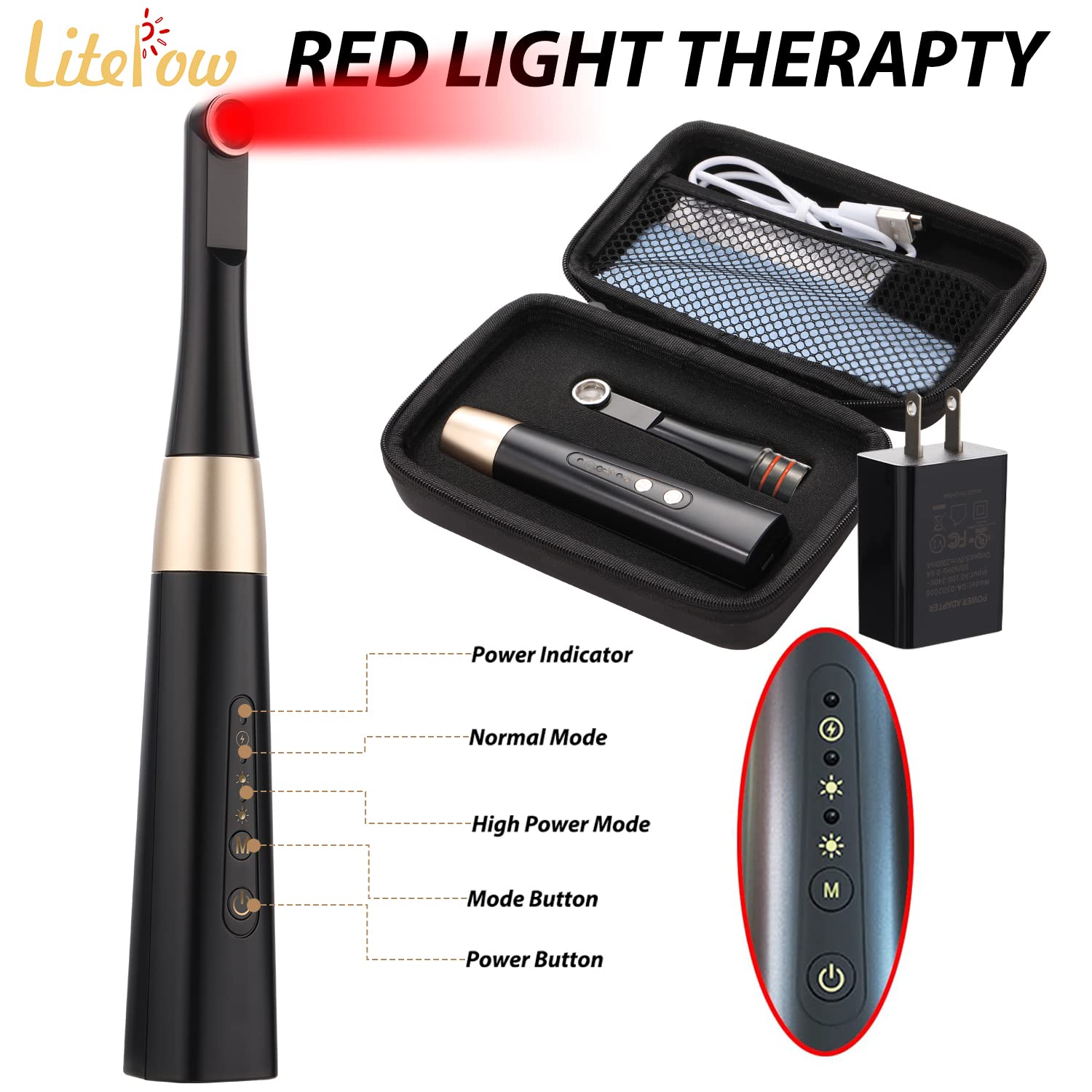 Cold Sore Red Light Device, Reusable Canker Sore Treatment Device for Pain Relie and Oral Sore Lip Sore Management, Reduce Pain and Rejuvenate Skin