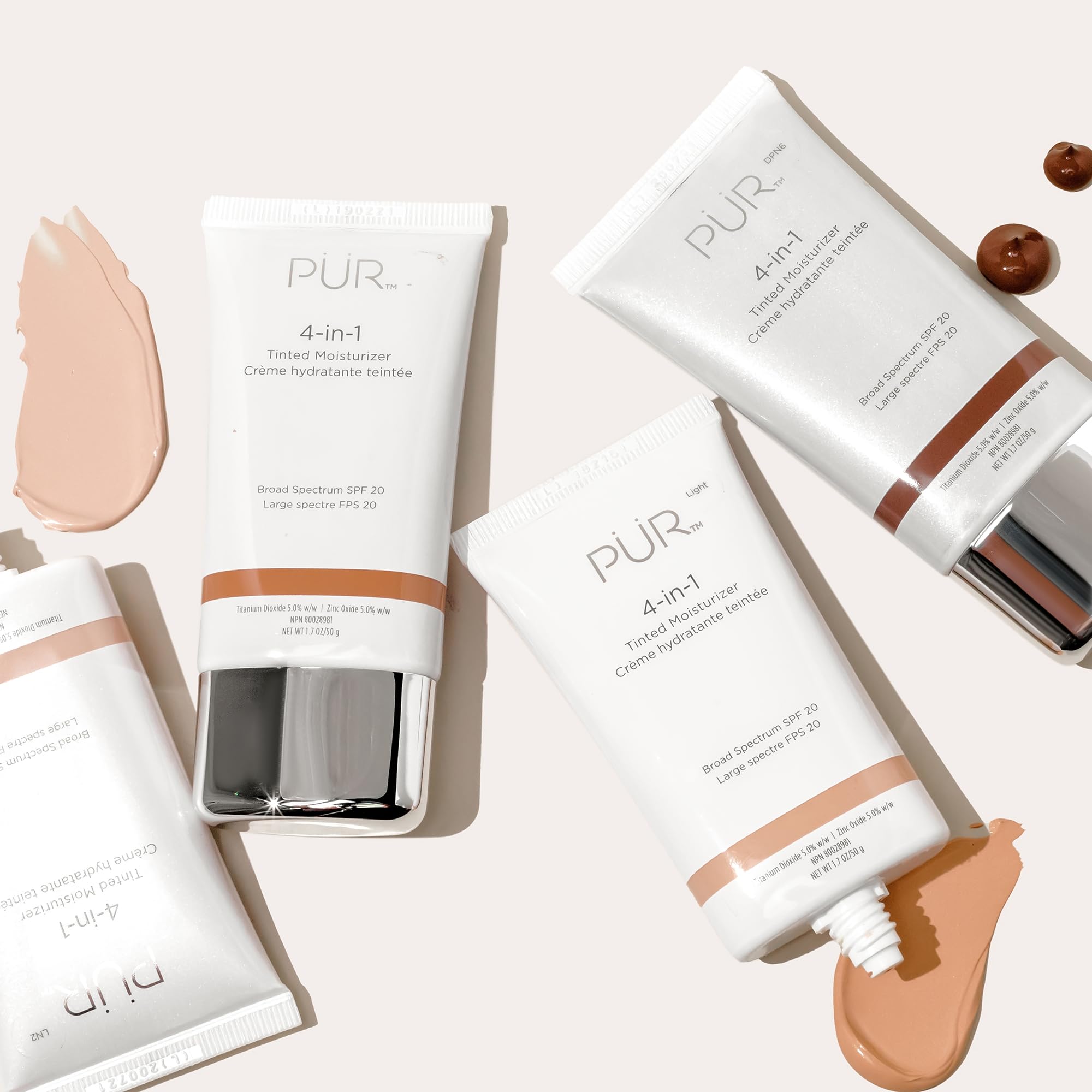 PÜR 4-in-1 Tinted Moisturizer With SPF 20 - Hydrating Face Moisturizer, Primer, & Foundation With Shea Butter, Aloe Vera & Vitamin B3 - Vegan Friendly - Free of Paraben, Gluten & BPA