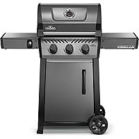 Napoleon Freestyle 365 Natural Gas BBQ Grill - F365DNGT - Barbecue Gas Cart, With 3 Burners, Folding Side Shelves, Instant Failsafe Ignition, Porcelain Coated Cast Iron Cooking Grids