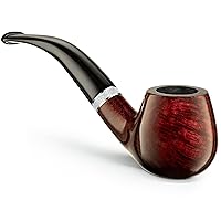 Mr. Brog Full Bent Tobacco Pipe - Model No: 82 Consul Pecan - Mediterranean Briar Wood Pipes For Smoking - Hand Made #82