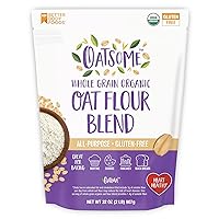 Oatsome Organic Oat Flour Blend, Whole Grain, Gluten-Free, All Purpose Flour for Baking, Vegan, 2 lb, 32 oz