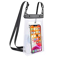 Large Waterproof Phone Pouch Universal Phone Waterproof Case for iPhone 15 14 13 12 Pro Max Galaxy S22 S21 IPX8 Water Proof Dry Bag with Wide Lanyard Large Capacity Waterproof Bag for Swimming