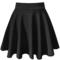 PUKAVT Women's Basic Casual Skirts A-Line Mini Flared Stretchy Skater Party Skirt