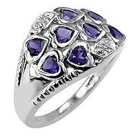 Carillon Amethyst February Birthstone Ring 1.16 Carat Natural Gemstone 925 Sterling Silver Ring Wedding Ring for Women