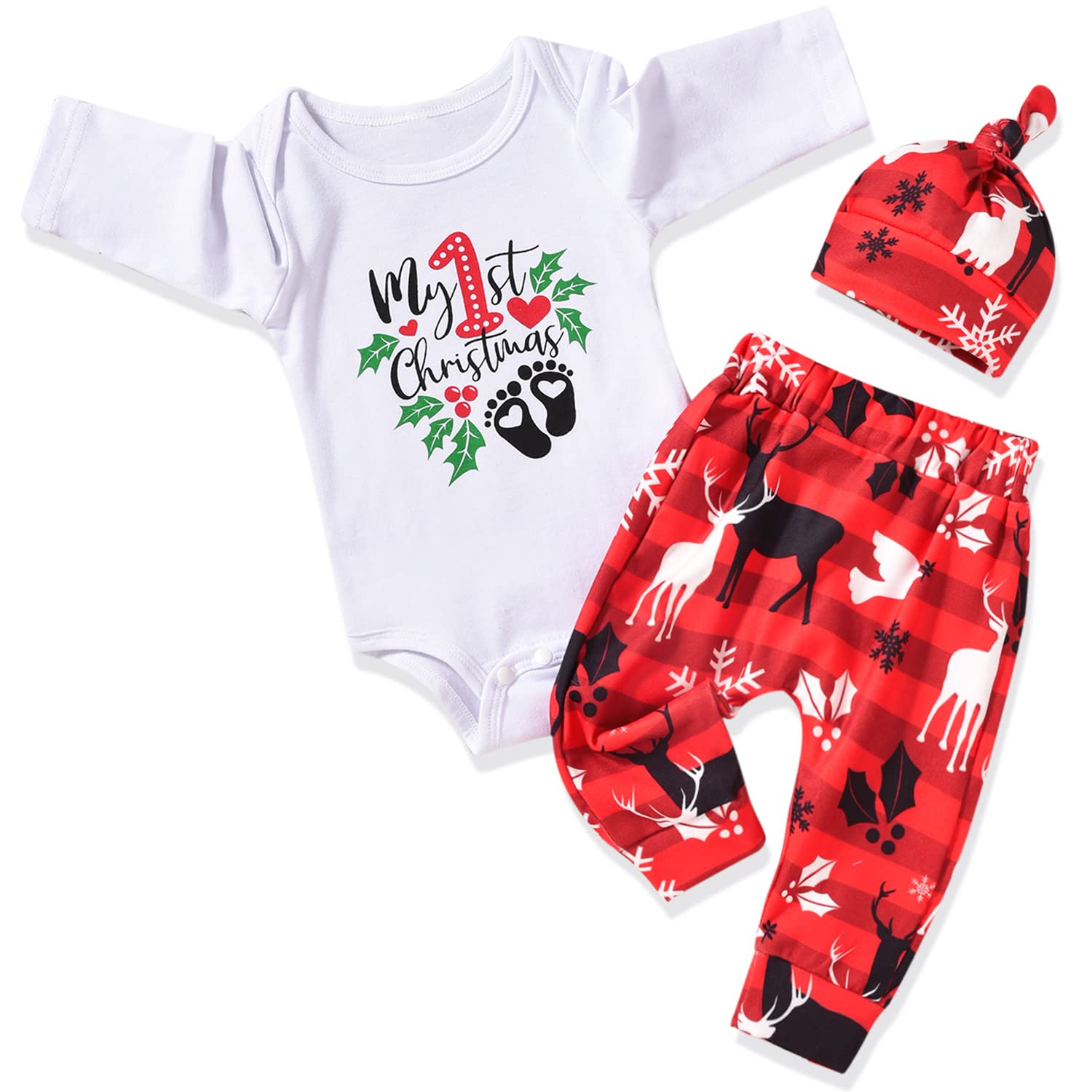 Aalizzwell Newborn Infant Baby Boys Christmas Outfit