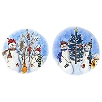 Folk Art Country Snowmen Item # 3280 Waterslide Ceramic Decals (Select-A-Size) (A 2pcs 8