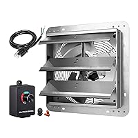 Simple Deluxe 12 Inch Exhaust Fan with Speed Controller and Power Cord Kit, Providing Superior Ventilation for Windows, Attics, Kitchens, Greenhouses and Garages