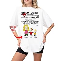 DuminApparel Personalized Gifts for Mom We Love You Mom T-Shirt, Personalized Mothers Day Shirts with Kids Name, Custom Children Names Mom Shirt, Great Mothers Day Shirts for Mom Multi