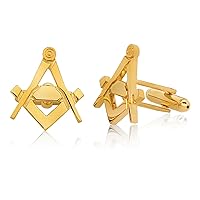 | Crucible Men's Gold Tone High Polished Masonic Cuff Links