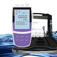 Portable Ammonium Ion Meter Tester LAB NH4 Ion Meter Ion Concentration Meter with Range 0.9~9000 ppm Accuracy ±0.5% F.S. and Store 500 Sets of Data 2 to 5 Point Calibration Backlight Display