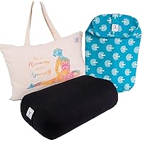 GAYO Yoga Bolster for Restorative Yoga- Made with 100% Cotton, Yoga Pillow Set Includes Extra Washable Cover and Carry Bag