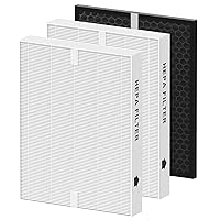 PRF-51 HEPA Filter Replacement Compatible with Brondell PR50-B Revive Air Cleaner Purifier, Compare to part #PRF-51, 2 x True HEPA Filters + 1 x Active Carbon Filter