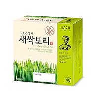 Barley Sprout Tea 0.7g x 40 Tea Bags, Premium Korean Herbal Tea Hot Cold Soft Light Sweet Taste Teabag Loose Leaf Caffeine Free Herb Vegan Fiber 4 Seasons Great Daily Drink Made in Korea