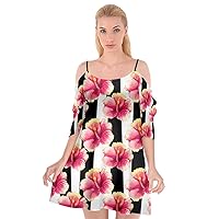 PattyCandy Womens Beach Summer Floral Dress Shells Lemonade Cute Flamingo Cutout Spaghetti Strap Chiffon Dress,XS-3XL