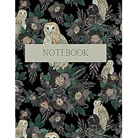 Antique Owl and Flowers 120 Page College Ruled Paper Notebook/Journal: Notebook/Journal for Work/School/Home
