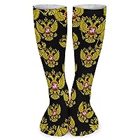 Russian Federation Coat of Arm Soft Compression Socks for Women & Men Support Stockings for Running All Day Wear