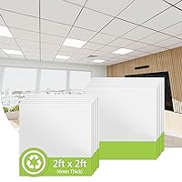 2ft x 2ft Drop Ceiling Tiles，Smooth White PVC Ceiling Panel 24 x 24in. Waterproof, Washable and Fire-Rated - Reusable - High-Grade PVC to Prevent Breakage-Package of 12 Tiles