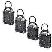 Dovick- Waterproof Airtag Keychain Holder Case 4 Pack,Screw Full Cover Compatible with Apple Air Tag Tracker Key Ring