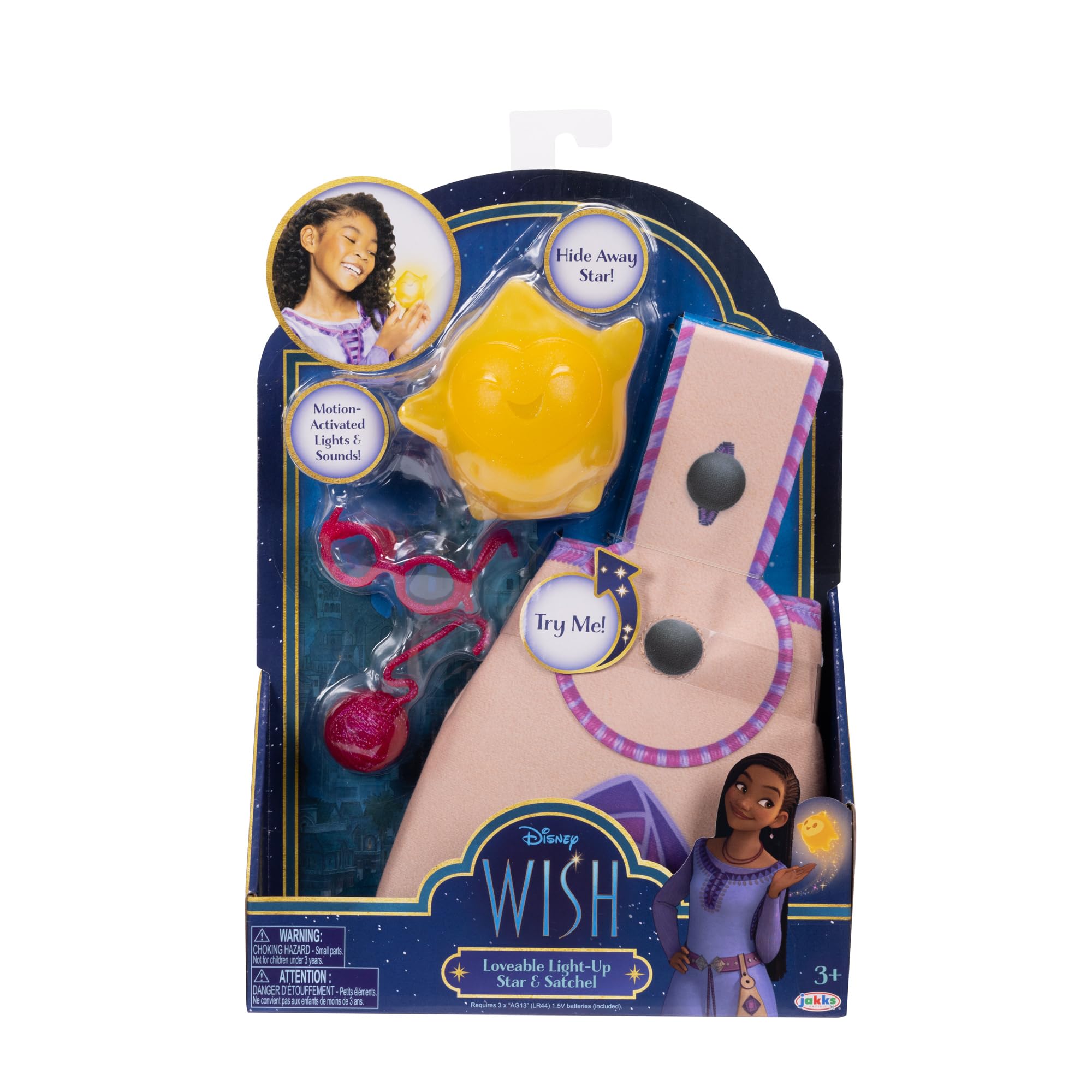 Disney's Wish Loveable Light-Up Star & Satchel, Interactive Role Play Star & Satchel Playset