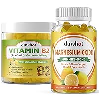 Migraine Relief - Vitamin B2 Gummies (Riboflavin) 400mg & Magnesium Oxide Gummies 400mg, Headache Relief & Nervous System Support