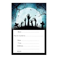 30 Invitations halloween zombie theme + 30 White Envelopes