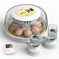 Eggs Incubators for Hatching Eggs with Automatic Turner, Egg Incubator for Hatching Chicks, Egg Candler for Chicken, Duck, and Quail, Holds 7 Chicken Eggs