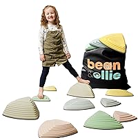 Bean & Ollie 11Pcs Balance Stepping Stones for Kids - Toddler Stepping Stones w Travel Bag - Indoor Outdoor Kids Play Equipment, Non- Slip Sensory Stepping Stones Promoting Balance Coordination & More
