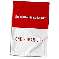 3dRose How Much Does Abortion Cost on Red Background - Towels (twl-60813-1)