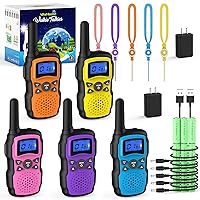Wishouse Walkie Talkies for Kids Adults 5 Pack,Toys for 4-12 Year Old Boys Girls,Rechargeable 2 Way Radio Long Range with Usb Charger Battery Flashlight,Outdoor Hiking Camping Games Xmas Birthday Gift