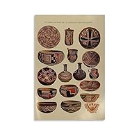CUBUGHHT Native American Pottery Poster Canvas Painting Posters And Prints Wall Art Pictures for Living Room Bedroom Decor 08x12inch(20x30cm) Unframe-style