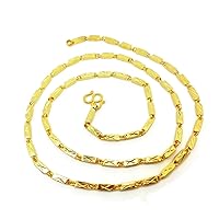 3MM Link Necklace 23k 24k Thai Yellow Gold GP Filled Necklace 23 Gram 27 INCH Jewellery Jewelry