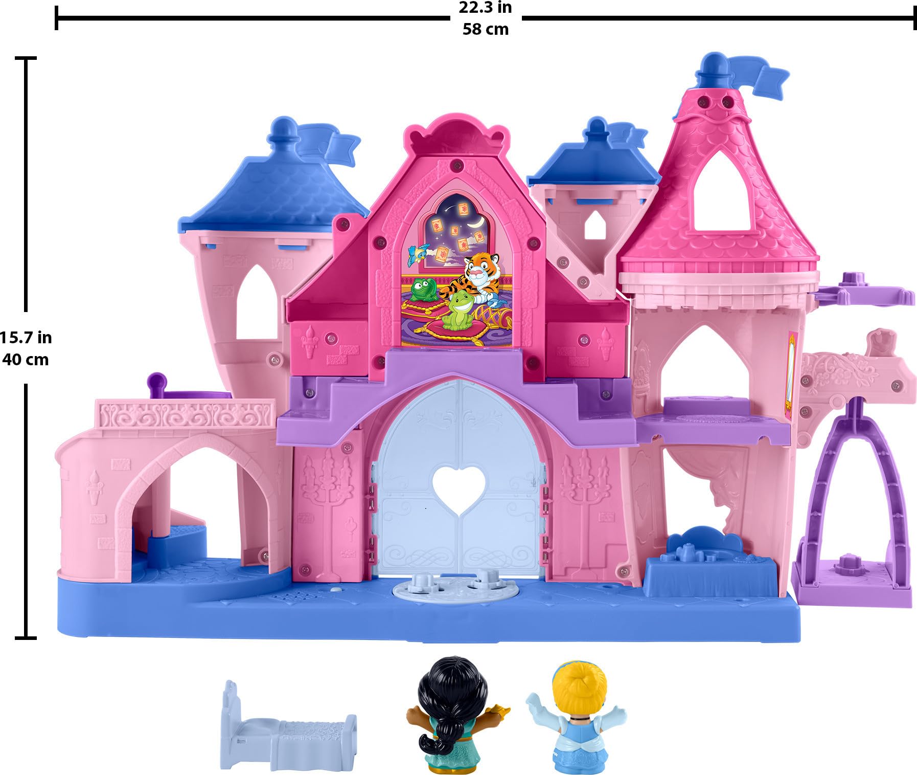 Little People Toddler Playset Disney Princess Magical Lights & Dancing Castle Musical Toy with 2 Figures for Ages 18+ Months