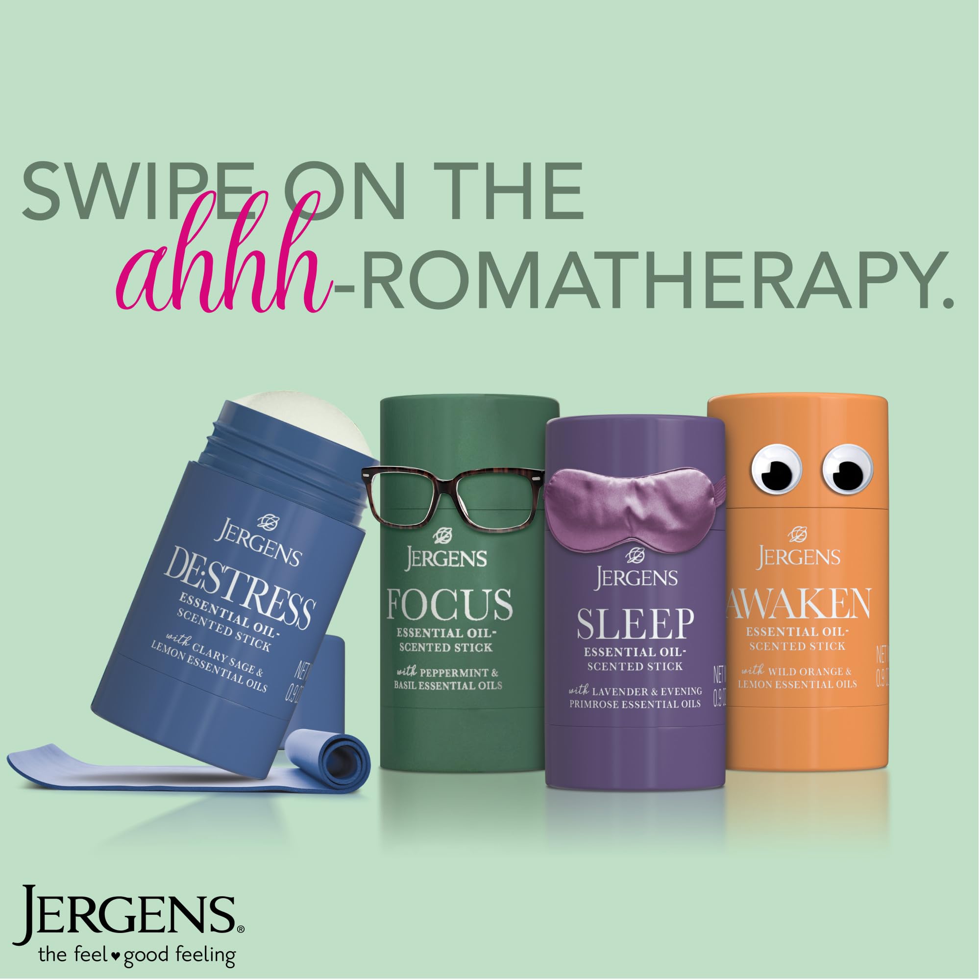 Jergens Sleep Stick Restful Blend Essential Oil Balm, Aromatherapy with Lavender & Evening Primrose Essential Oil, 0.9 Oz