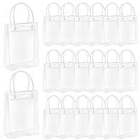 Laqerjc Clear Bags for Favors 20PCS 5.7x6.7x2.8in Clear Gift Bags with Handles for 18kg Load Reusable Clear PVC Bag Clear Bags
