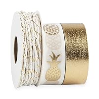 Cakewalk (Party) Pineapple Crush Washi Tape & Twine by Cakewalk Decorative Tape, Multicolor