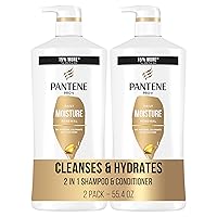 Pantene Shampoo and Conditioner Set with Hair Treatment - Pro-V Nutrients for Dry, Color-Treated Hair, Long-Lasting Nourishment & Hydration, Antioxidant-Rich, Long-Lasting Softness & Shine, 2 count