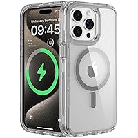 ORIbox for iPhone 15 Pro Max Case with Magsafe, Tri-Layer Perimeter for More Protection,3-in -1 Transparent Magnetic Designed, Anti-Fall for iPhone 15 Pro Max Phone Case,6.7 inch, Gray