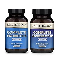 Dr. Mercola Complete Gut Restore Pack (90 Servings), Spore Restore 4 Billion CFU, Complete Probiotics 70 Billion CFU, Supports Digestive Health*, Non GMO, Gluten Free, Soy Free