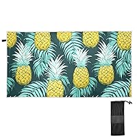 Pineapple Tropical Leaves Extra Large Beach Towel for Women Men 31x71 Inch Quick Dry Sand Free Camping Towels Lightweight Absorbent Bath Towel for Yoga Gym Travel Beach Sports