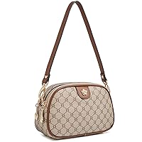 LAORENTOU Leather Crossbody Purse Checkered Small Shoulder Bags for Women Monogram Phone Bags with Wallet Card Holder