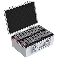 ORICO Hard Drive Case 3.5inch 20-Bay HDD/SSD Multi-Protection Storage Suitcase with Foam Hard Case Shockproof Anti-Static MoistureProof Carrying Case -PSC L20
