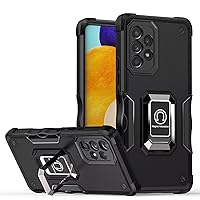 Case for Galaxy M51,Military Grade TPU+PC [Built-in Kickstand] Dual-Layer Flag Design Heavy Duty Drop Protection Magnetic Stand Phone Case for Samsung Galaxy M51 (Black)