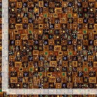 Timeless Treasures Cleo Bejeweled Square Quilt Fabric Style CM1884 Brown
