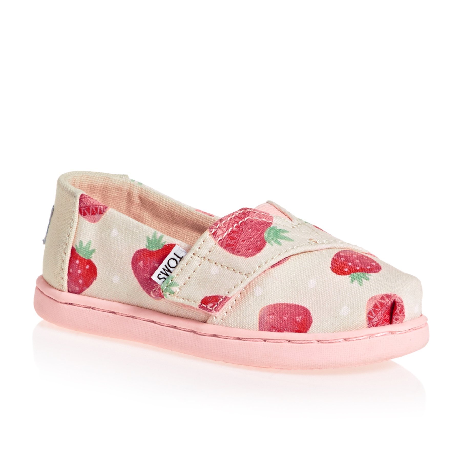 TOMS Kids Baby Girl's Alpargata (Infant/Toddler/Little Kid) Birch Strawberries/Cream