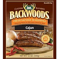 LEM Products Backwoods Cajun Fresh Sausage Seasoning, Ideal for Wild Game and Domestic Meat, Seasons Up to 25 Pounds of Meat, 12 Ounce Packet