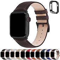 Fullmosa Leather Bands Compatible Apple Watch Band 38mm 40mm 41mm 42mm 44mm 45mm 49mm, Dressy Chic iWatch Strap with Case for iWatch Series 9 8 7 6 5 4 3 2 1 SE Ultra 2 1 for Women
