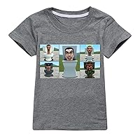Boys Girls Novelty Summer Tops-Skibidi Toilet Graphic Short Sleeve T-Shirts Casual Comfy Crewneck Tees for Child