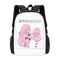 Anime Goodnight Punpun Backpack Cartoon Large Capacity Backpacks Laptop Backpack Lightweight Canvas Shoulder bag Outdoor Travel 16-Inch Black